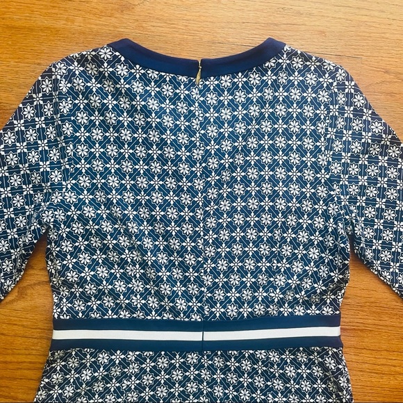 NWT Draper James Honeycomb Nassau Navy Ponte Floral Dress L - Picture 10 of 16